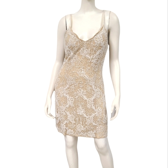 JOVANI Off White Hand Beaded Dress size 12 FREE SHIPPING - Picture 1 of 8